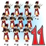 Eleven Pipers Piping